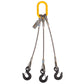 4' 3/4"  3-leg wire rope slings with eye hooks