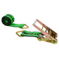 30' 4" heavy-duty green D ring ratchet strap