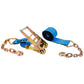 27' 4" heavy-duty blue chain extension ratchet strap