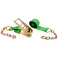 50' 4" heavy-duty green chain extension ratchet strap