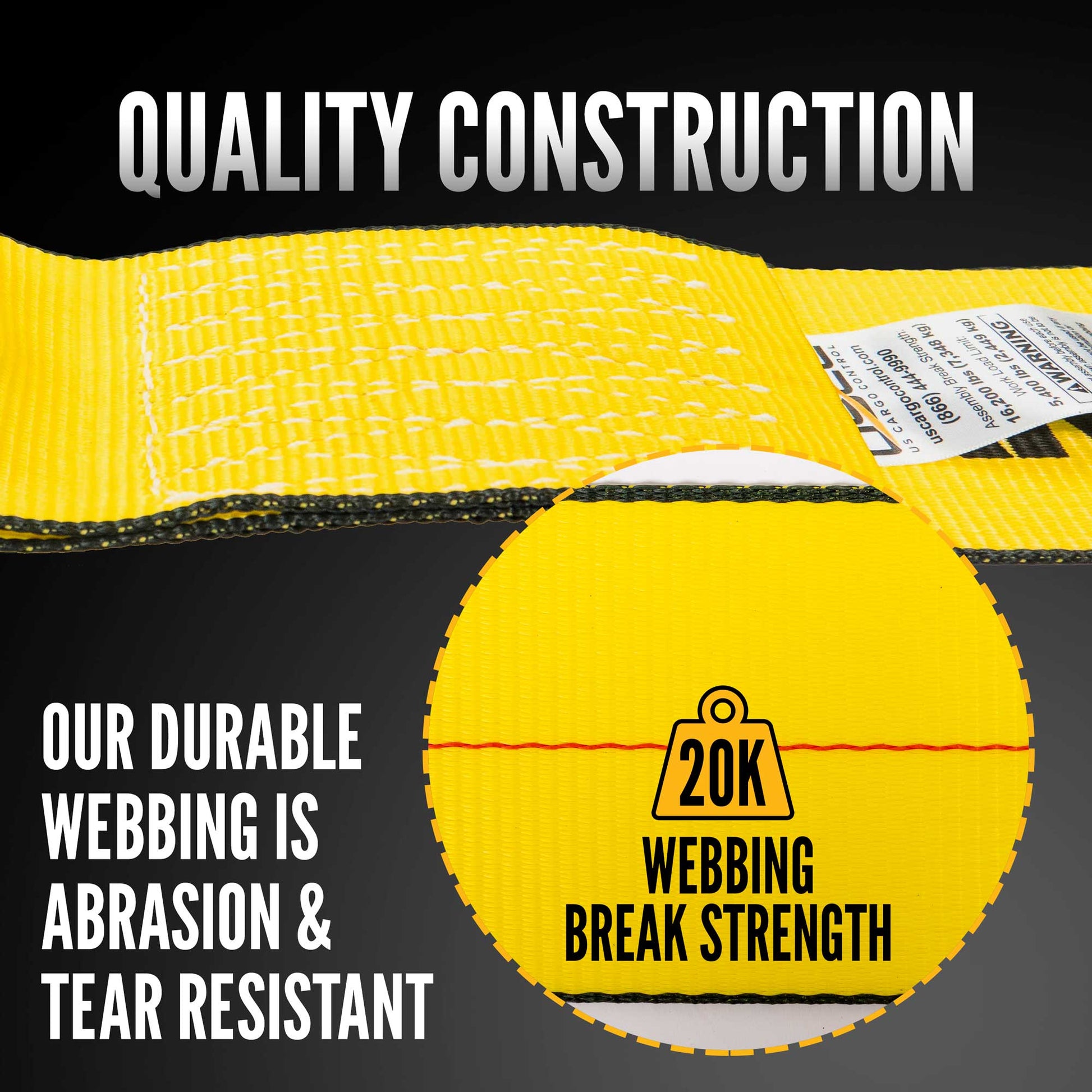 50' heavy duty 4" ratchet strap webbing quality