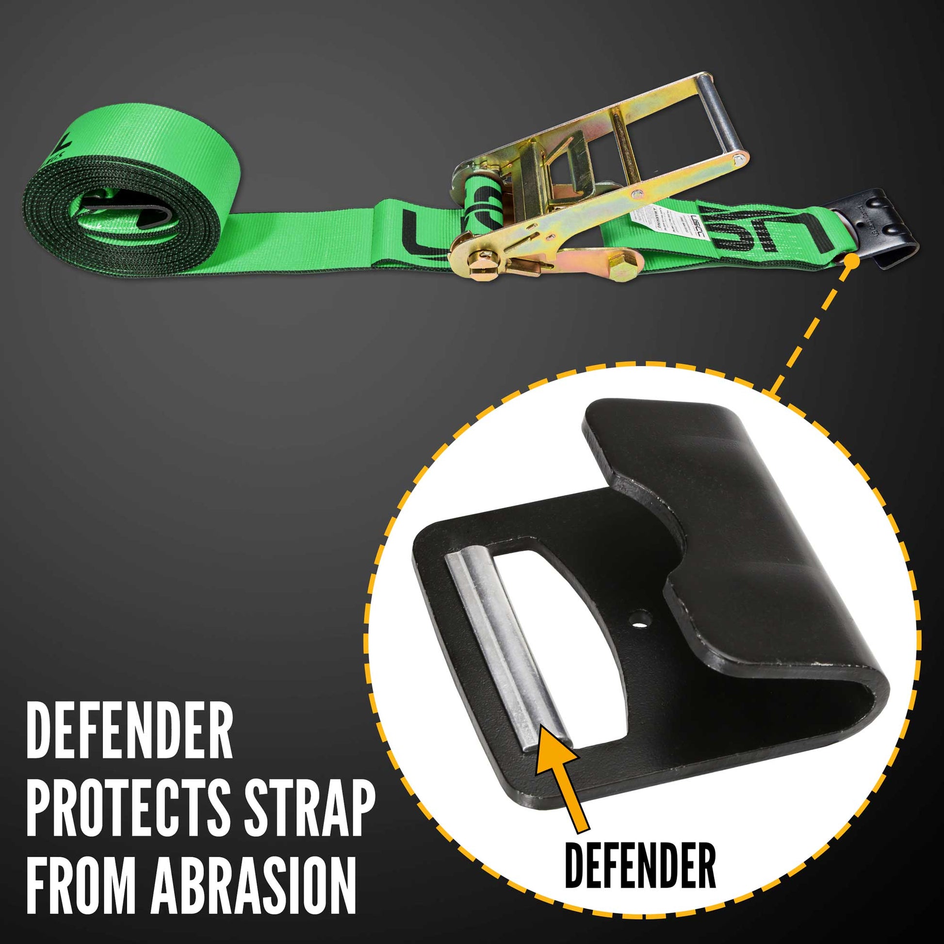 flat hook defender protects strap from abrasion