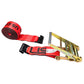 60' 4" heavy-duty red flat hook ratchet strap