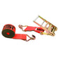 60' 4" heavy-duty red wire hook ratchet strap