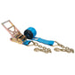 4" x 20' Gear-Driving Reverse-Action Ratchet Strap with Chain Ends | Blue