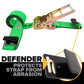 4" x 40' Gear-Driving Reverse-Action Ratchet Strap with Flat Hooks | Green