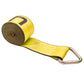 30' 4" heavy-duty yellow D ring winch strap