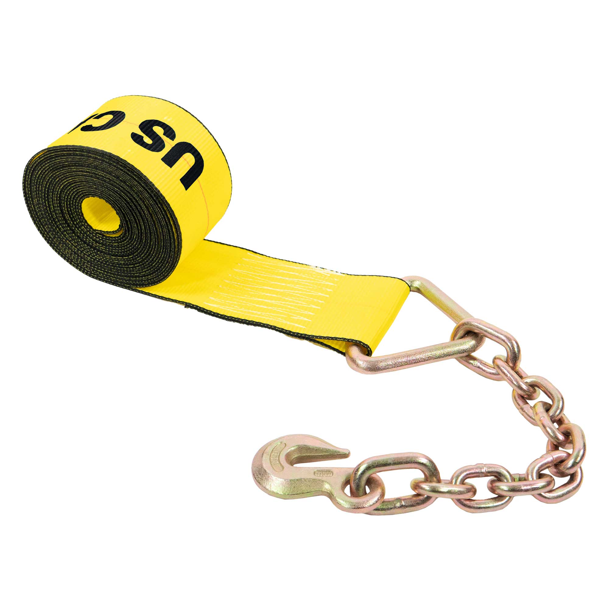 4 x 30' Trailer Winch Strap with 18 Chain End