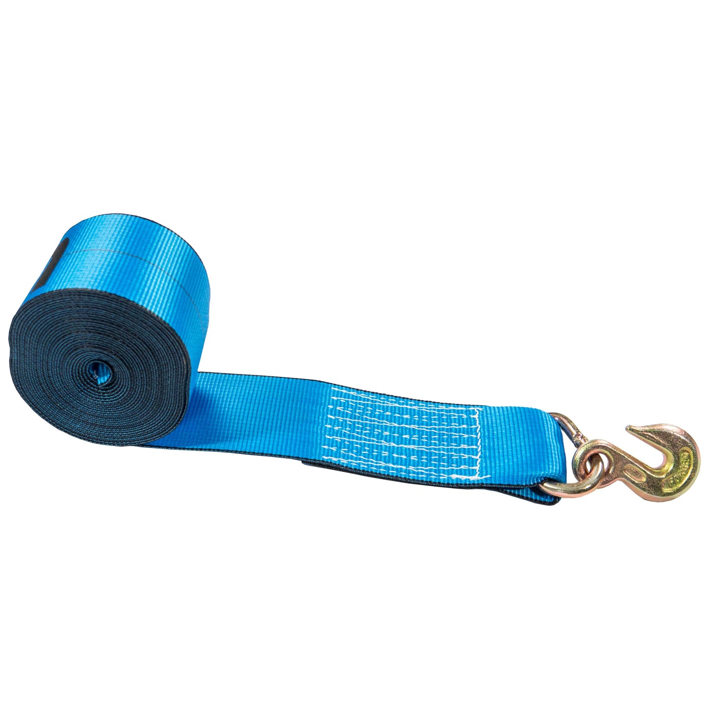 30' 4" heavy-duty blue grab hook winch strap