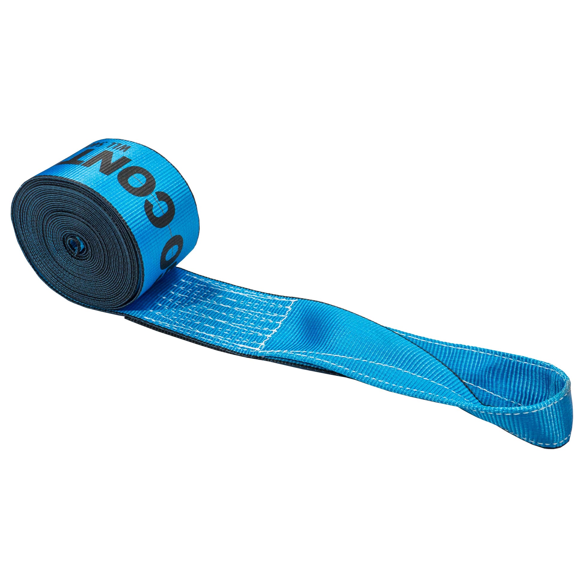 30' 4" heavy-duty blue sewn loop winch strap