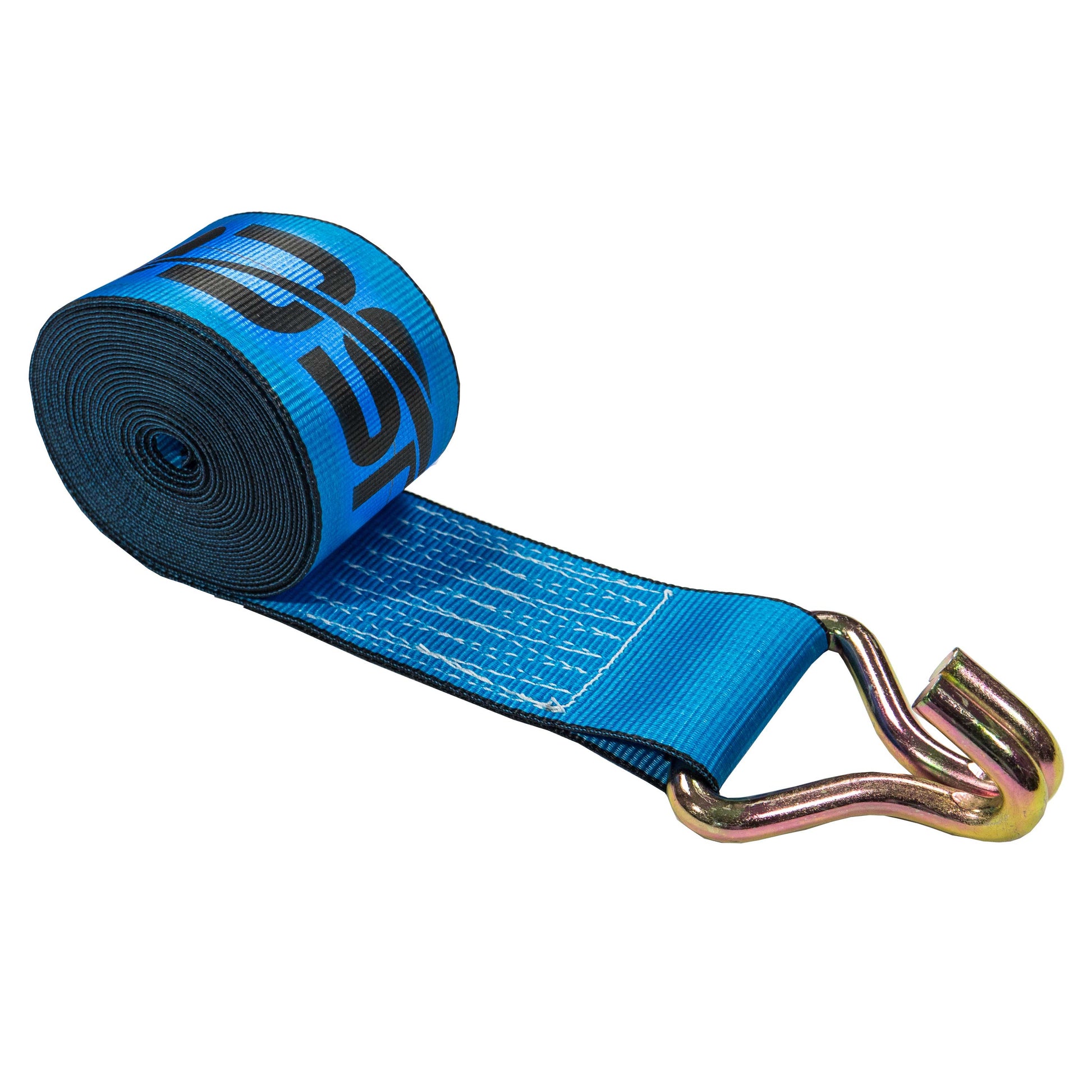 50' 4" heavy-duty blue wire hook winch strap