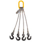 5' 7/8"  4-leg wire rope slings with eye hooks