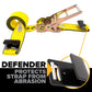 4" x 40' Gear-Driving Reverse-Action Ratchet Strap with Flat Hooks | Yellow