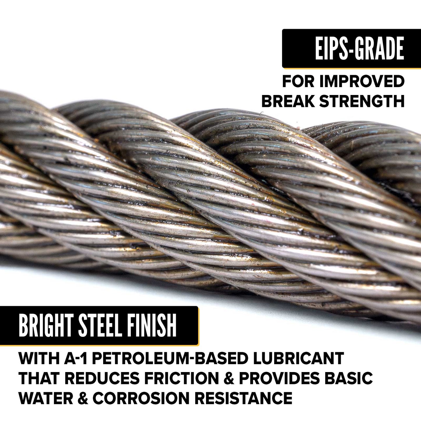 7/16" EIPS grade bright wire rope cable