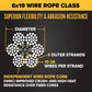 1/4" 6x19 wire rope construction with IWRC