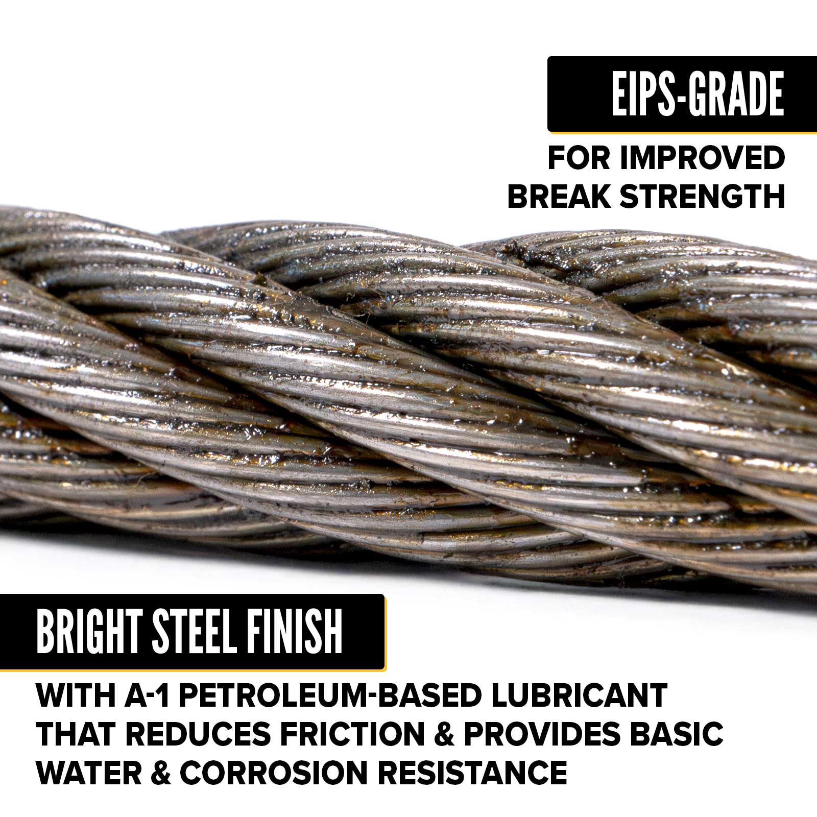 3/8" EIPS grade bright wire rope cable