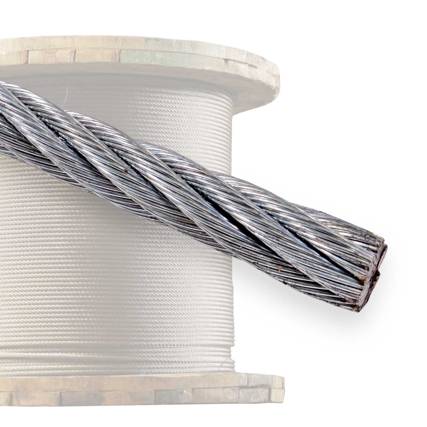 6x19 galvanized wire rope spool