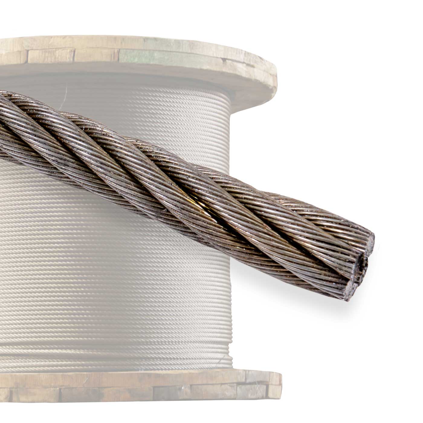 6x37 bright wire rope spool