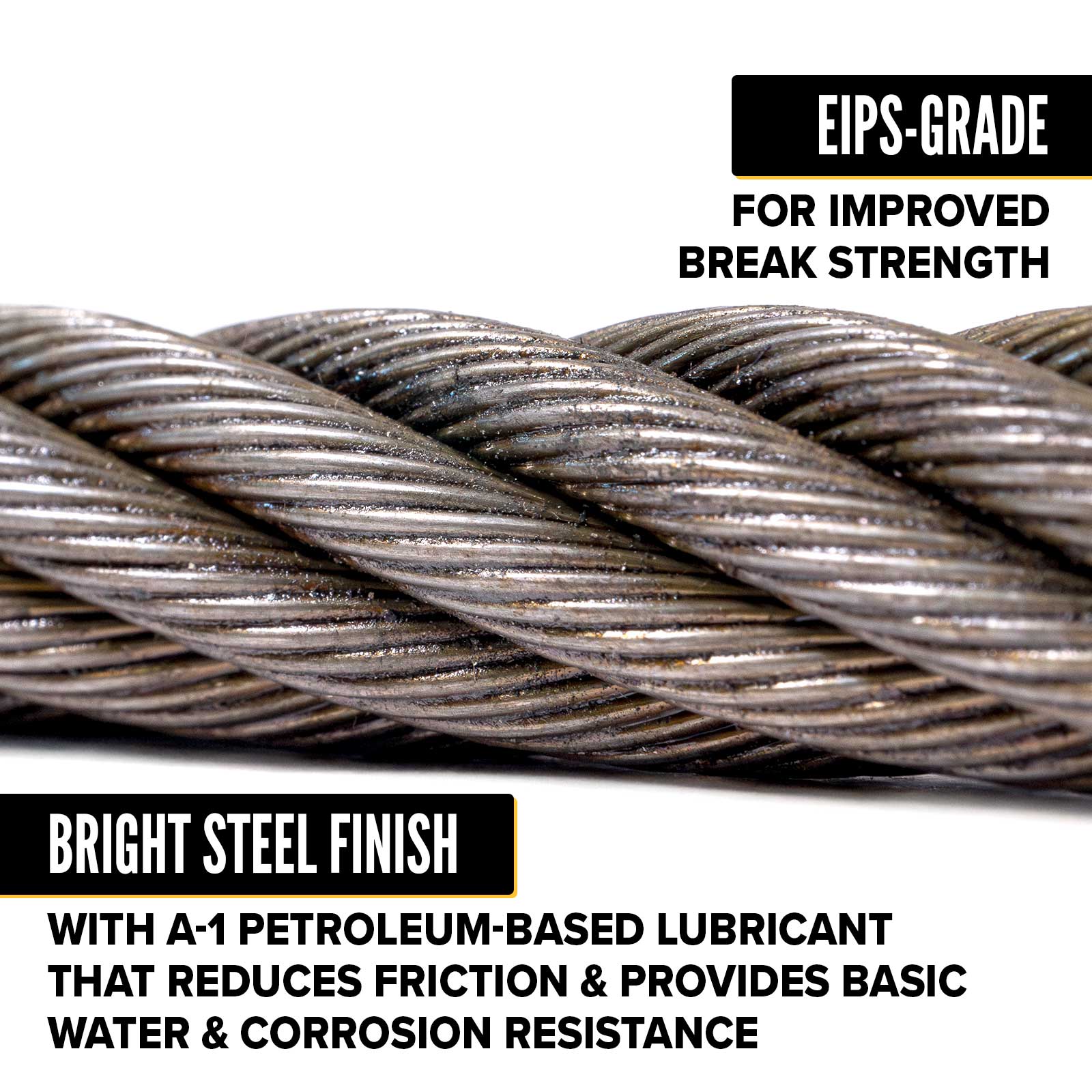 1-3/4" EIPS grade bright wire rope cable