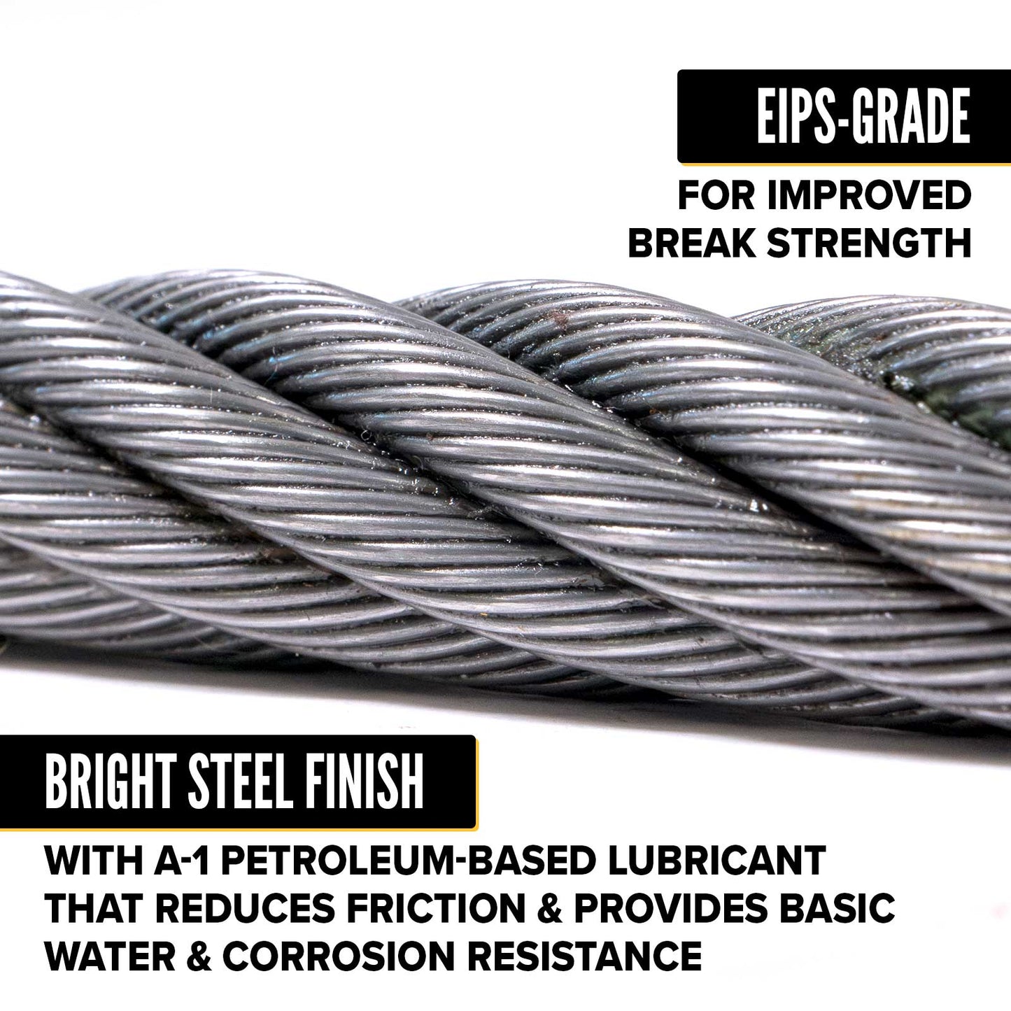 3/4" EIPS grade bright wire rope cable