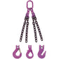 9/32" x 18' - 4 Leg Chain Sling w/ Sling Hooks - Grade 100