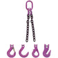 5/16" x 12' - 2 Leg Chain Sling w/ Self-Locking Hooks - Grade 100