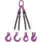 5/16" x 12' - 4 Leg Chain Sling w/ Self-Locking Hooks - Grade 100