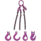 1/2" x 15' - Adjustable 3 Leg Chain Sling w/ Foundry Hooks - Grade 100 thumbnail