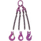 9/32" x 20' - Adjustable 4 Leg Chain Sling w/ Self-Locking Hooks - Grade 100