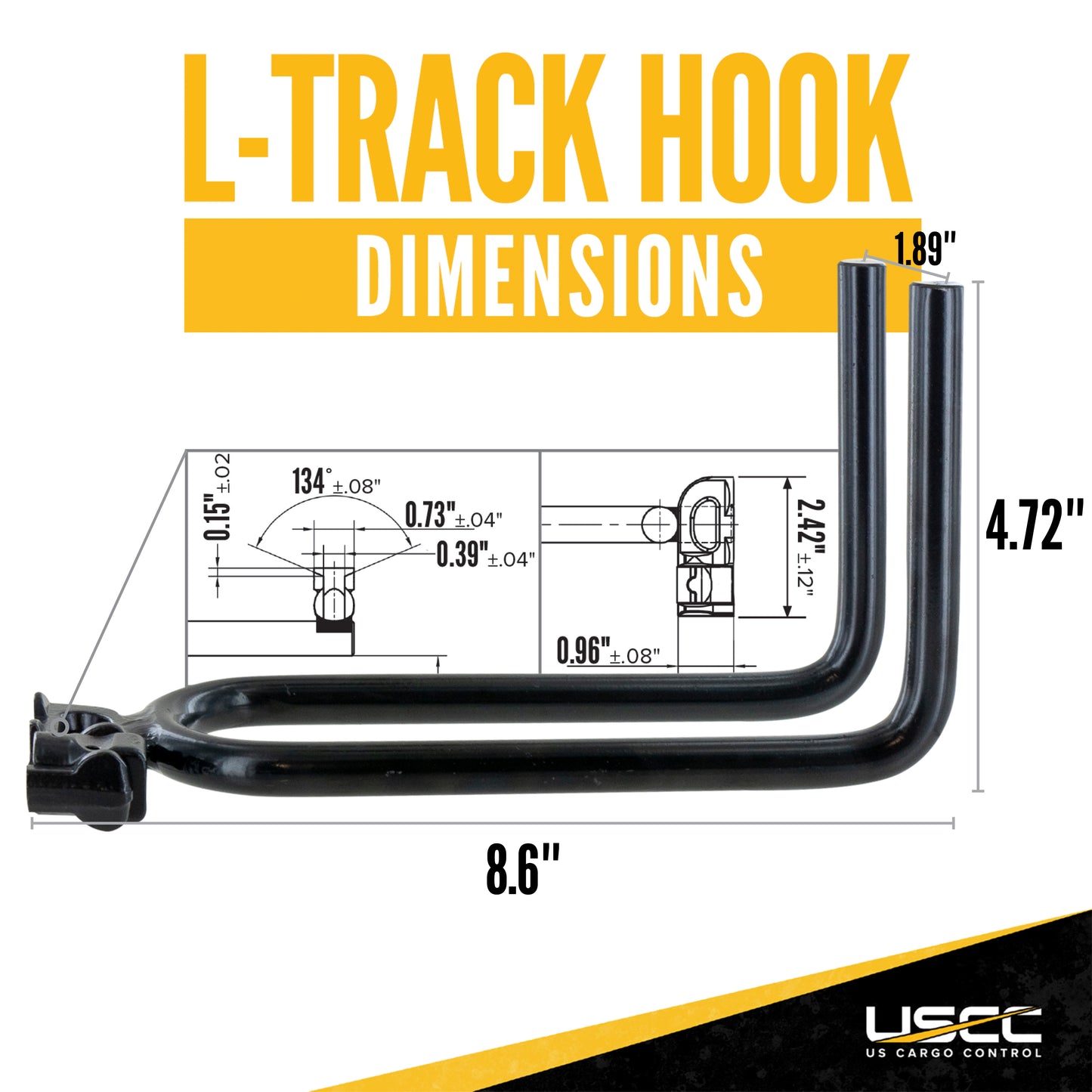 L-Track Hook for Tools | Dual Arm Flat Hook