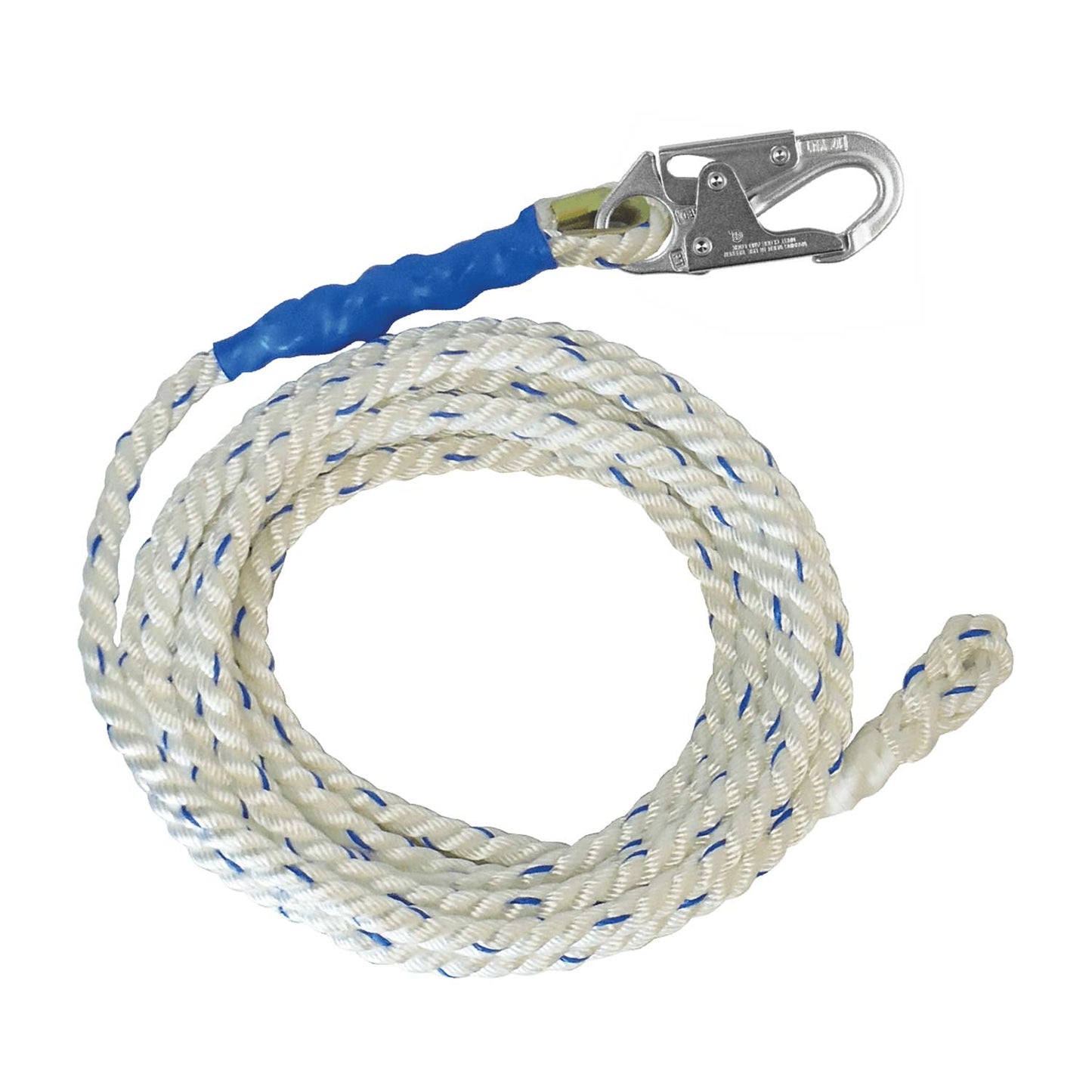 FallTech 100' Vertical Lifeline Rope | Snap Hook | Back Spliced | 5/8" | 8200