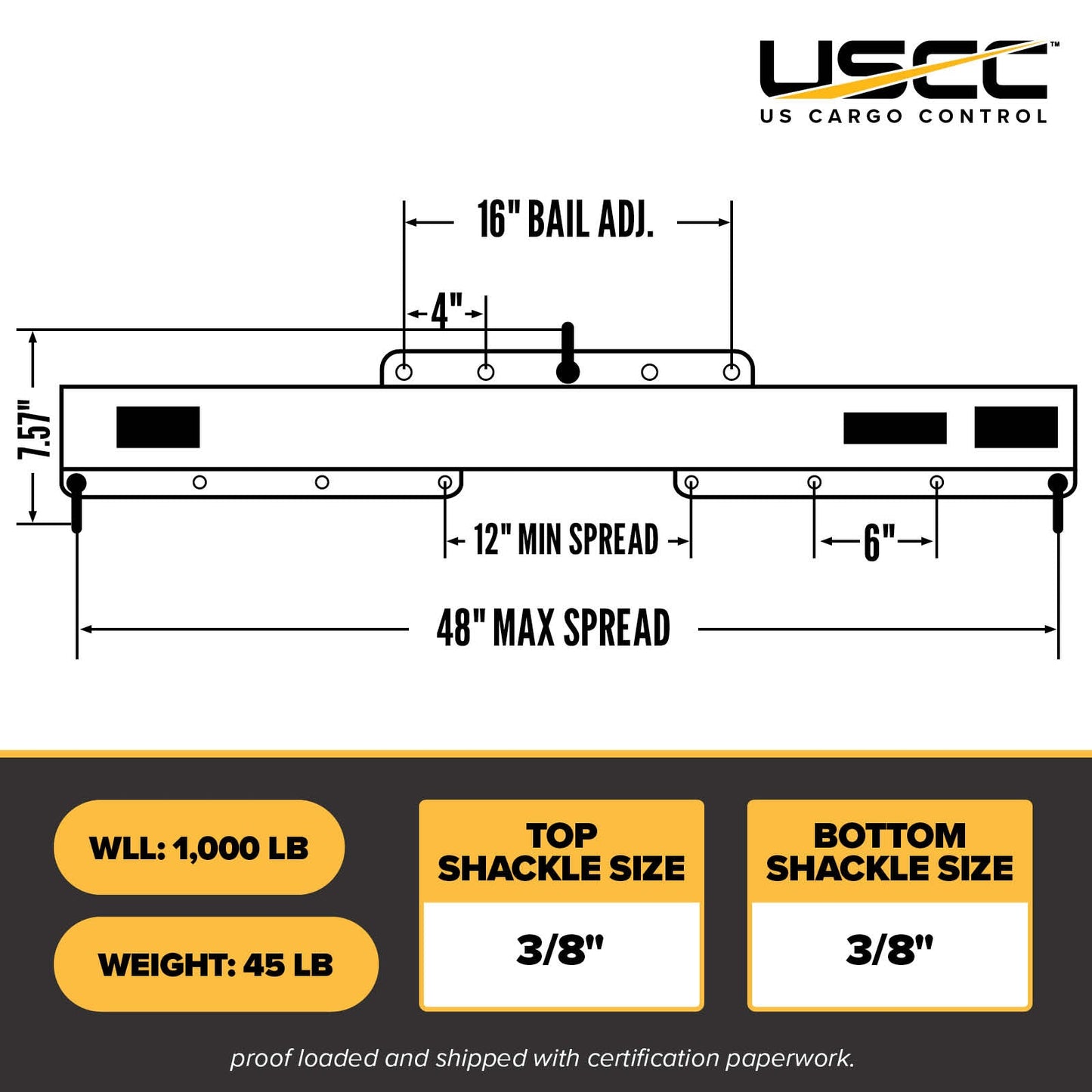 M&W 13878 adjustable lifting beam specs