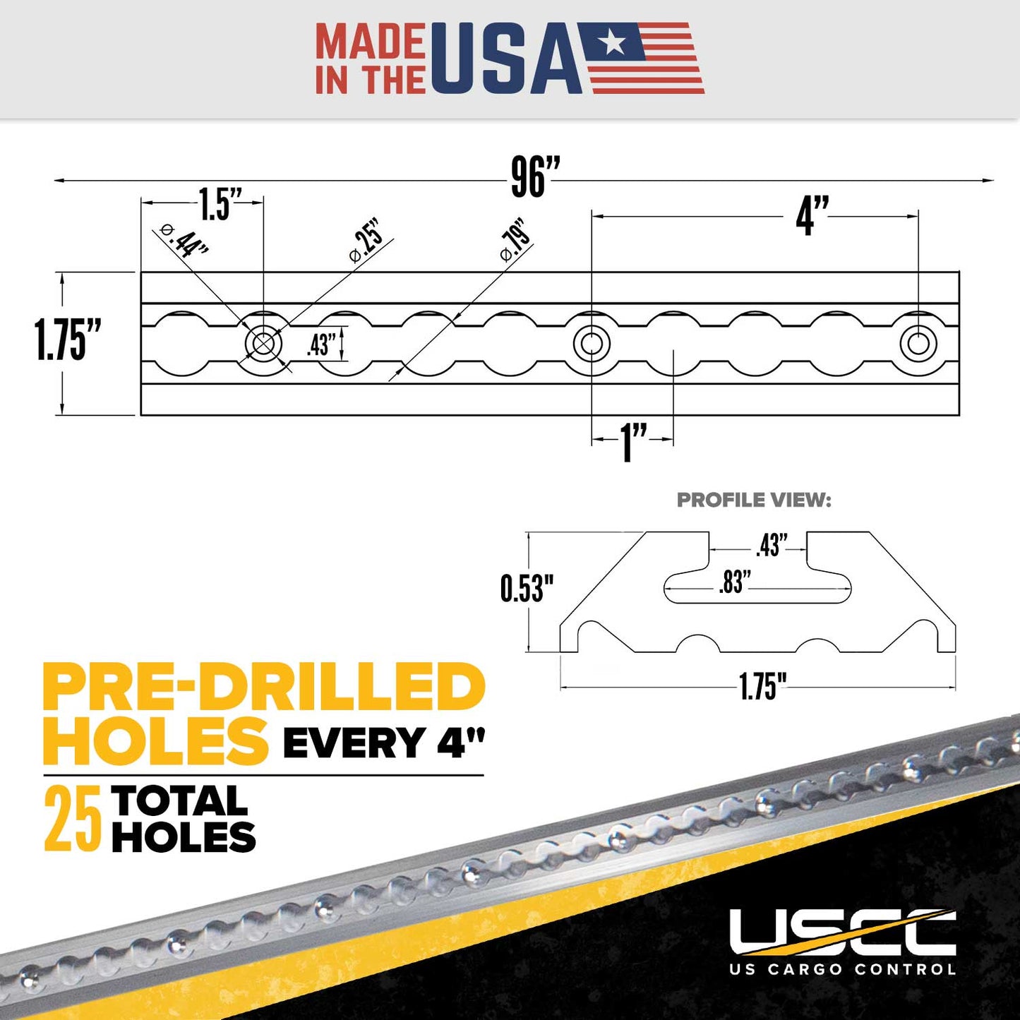 96" Angled L-Track | Aluminum