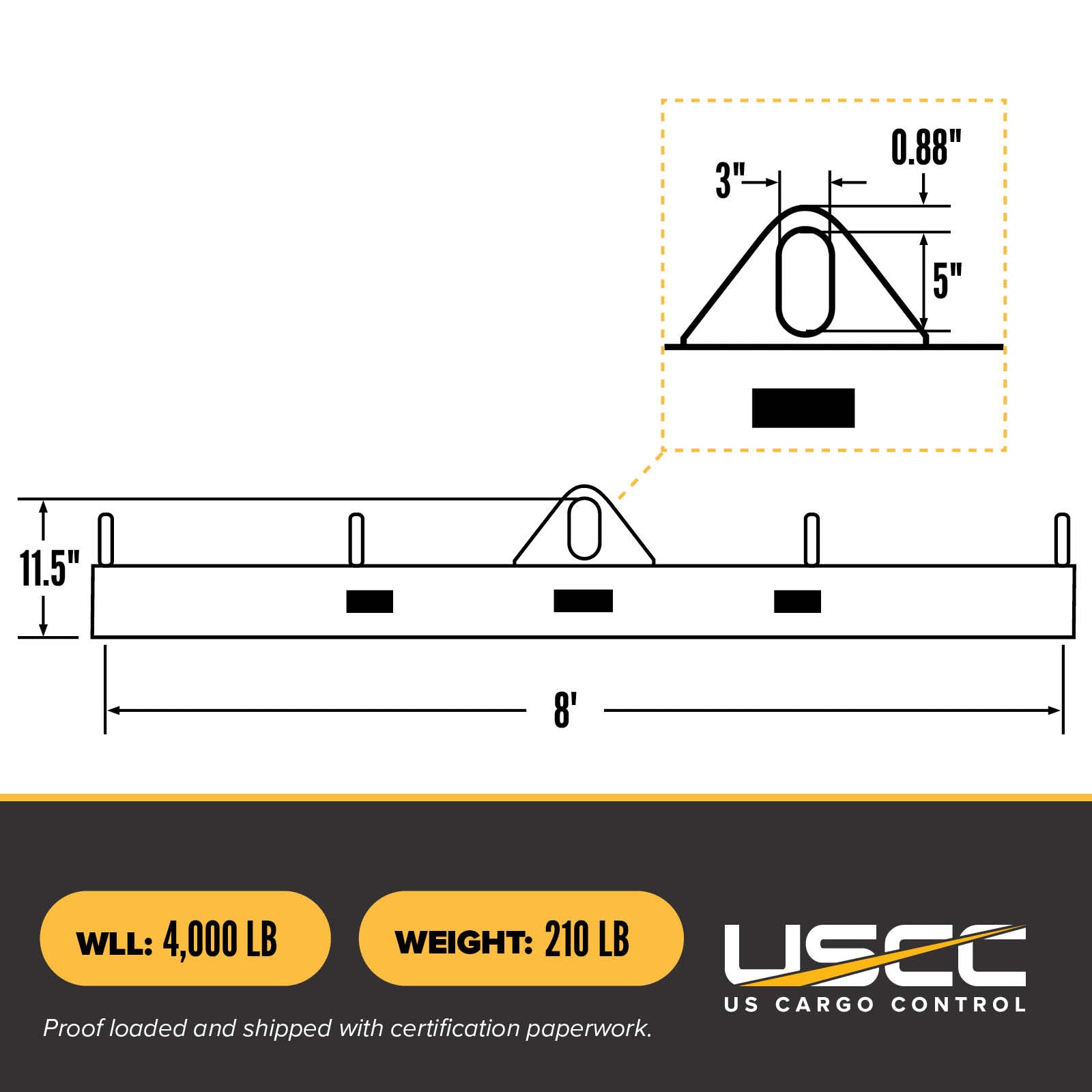 M&W 17154 basket lifting beam specs