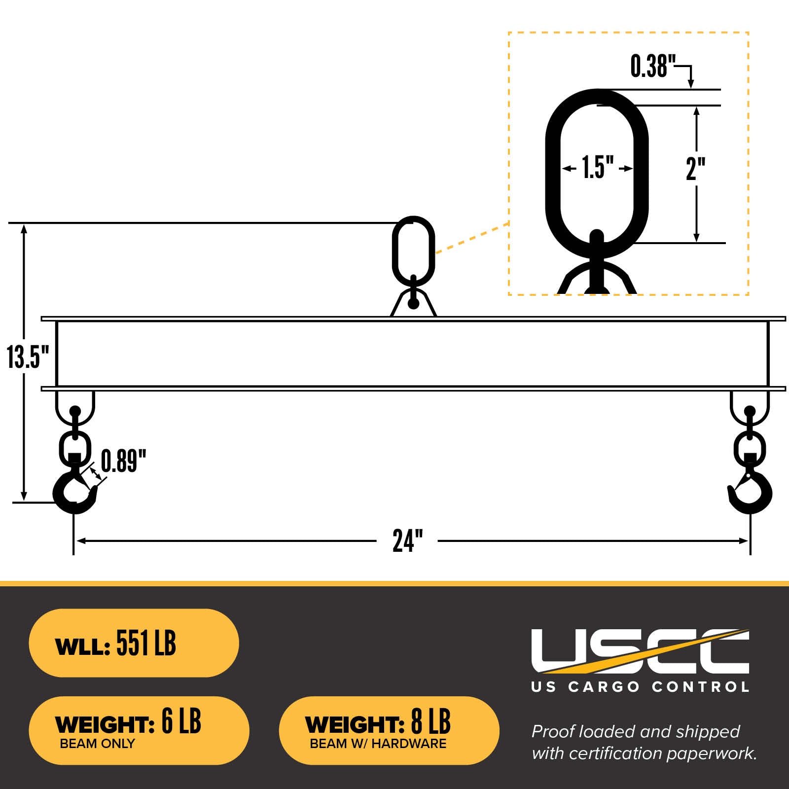 dura-lite 419-142 lifting beam specs