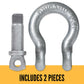 Screw Pin Anchor Shackle - Chicago Hardware - 3/8" Galvanized Steel - 1 Ton parts of a shackle