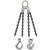 34 inch x 16 foot Crosby 4 Leg Chain Sling w Grab Hooks Grade 100 thumbnail