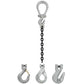 5/8" x 5' - Domestic Adjustable Single Leg Chain Sling with Crosby Foundry Hook - Grade 100