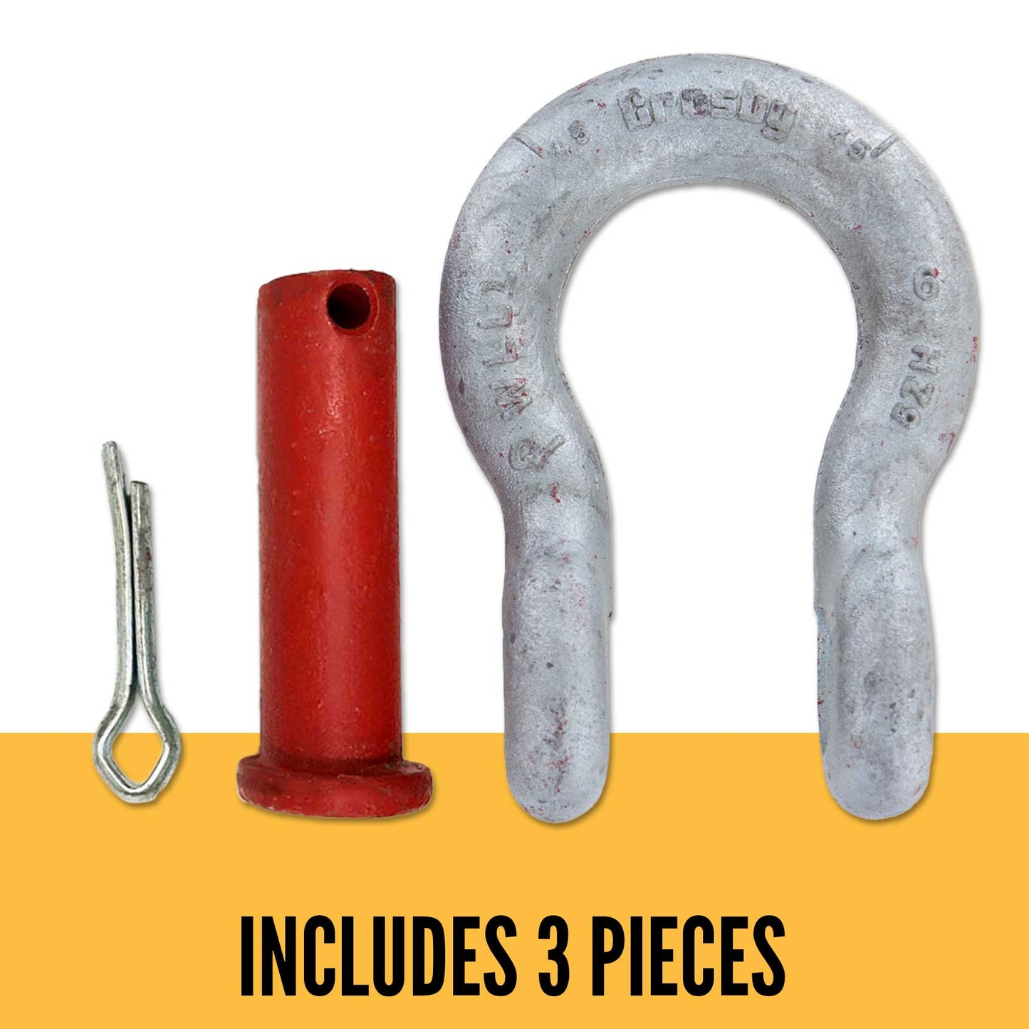 1-3/8" Crosby® Round Pin Anchor Shackle | G-213 - 13.5 Ton parts of a shackle