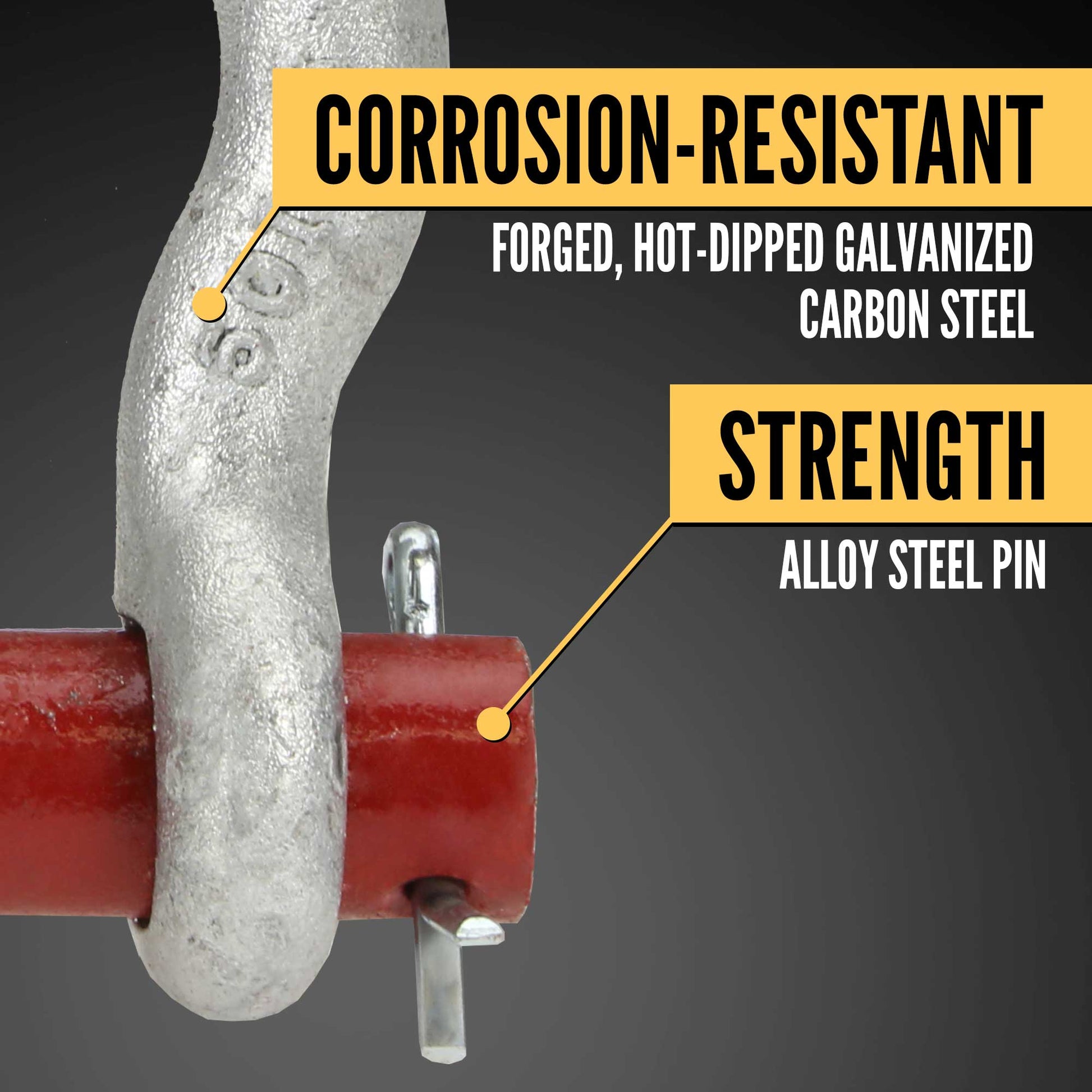 1-3/8" Crosby® Round Pin Anchor Shackle | G-213 - 13.5 Ton shackle construction