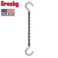 12 inch x 5 foot Domestic Single Leg Chain Sling w Crosby Foundry & Foundry Hooks Grade 100 thumbnail