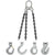 38 inch x 6 foot Domestic 3 Leg Chain Sling w Crosby Foundry Hooks Grade 100 thumbnail