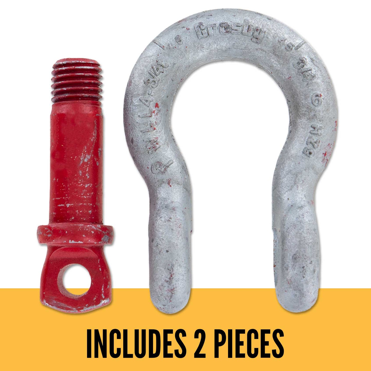 1/2" Crosby® Screw Pin Anchor Shackle | G-209 - 2 Ton parts of a shackle