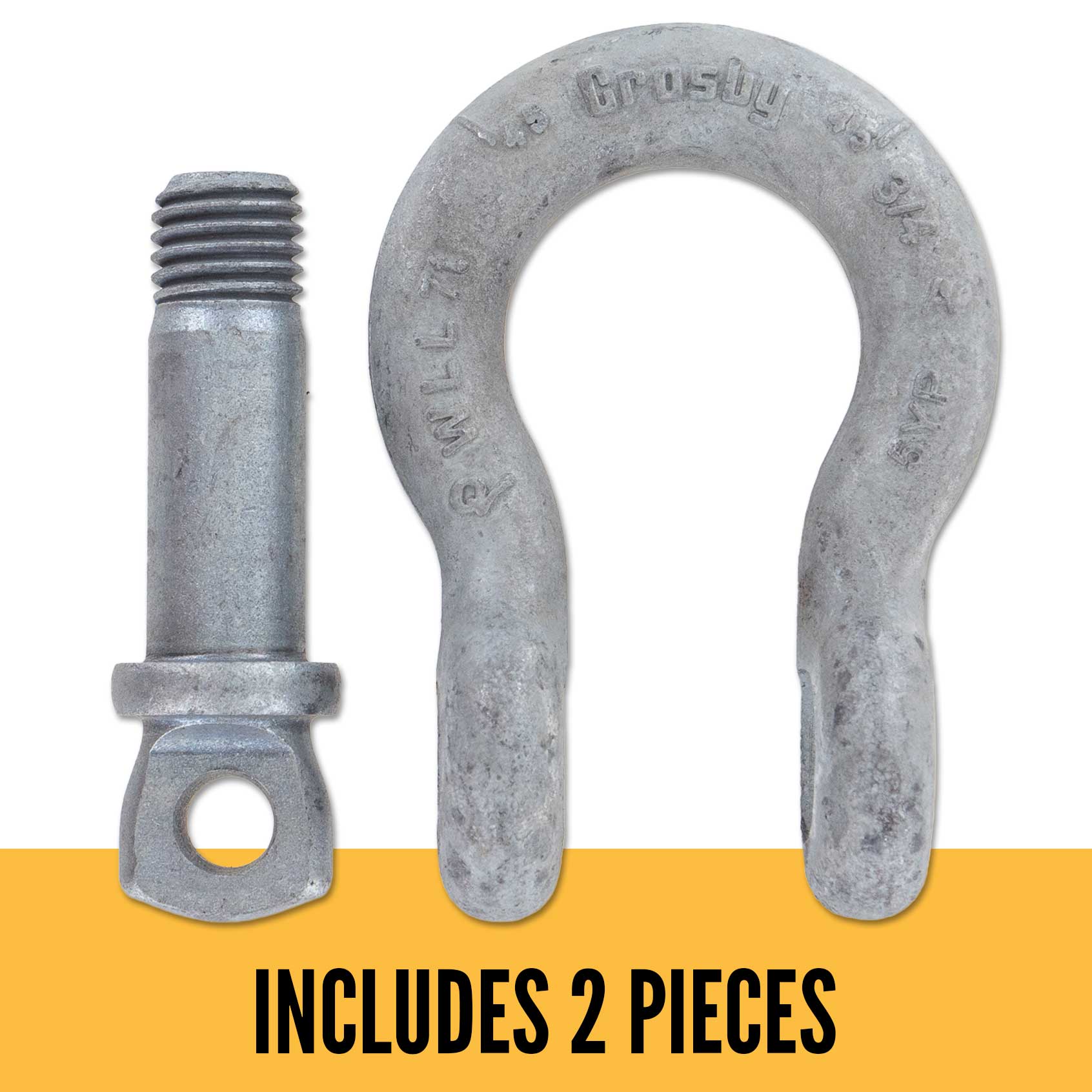 1-3/8" Crosby® Alloy Screw Pin Anchor Shackle | G-209A - 21 Ton parts of a shackle