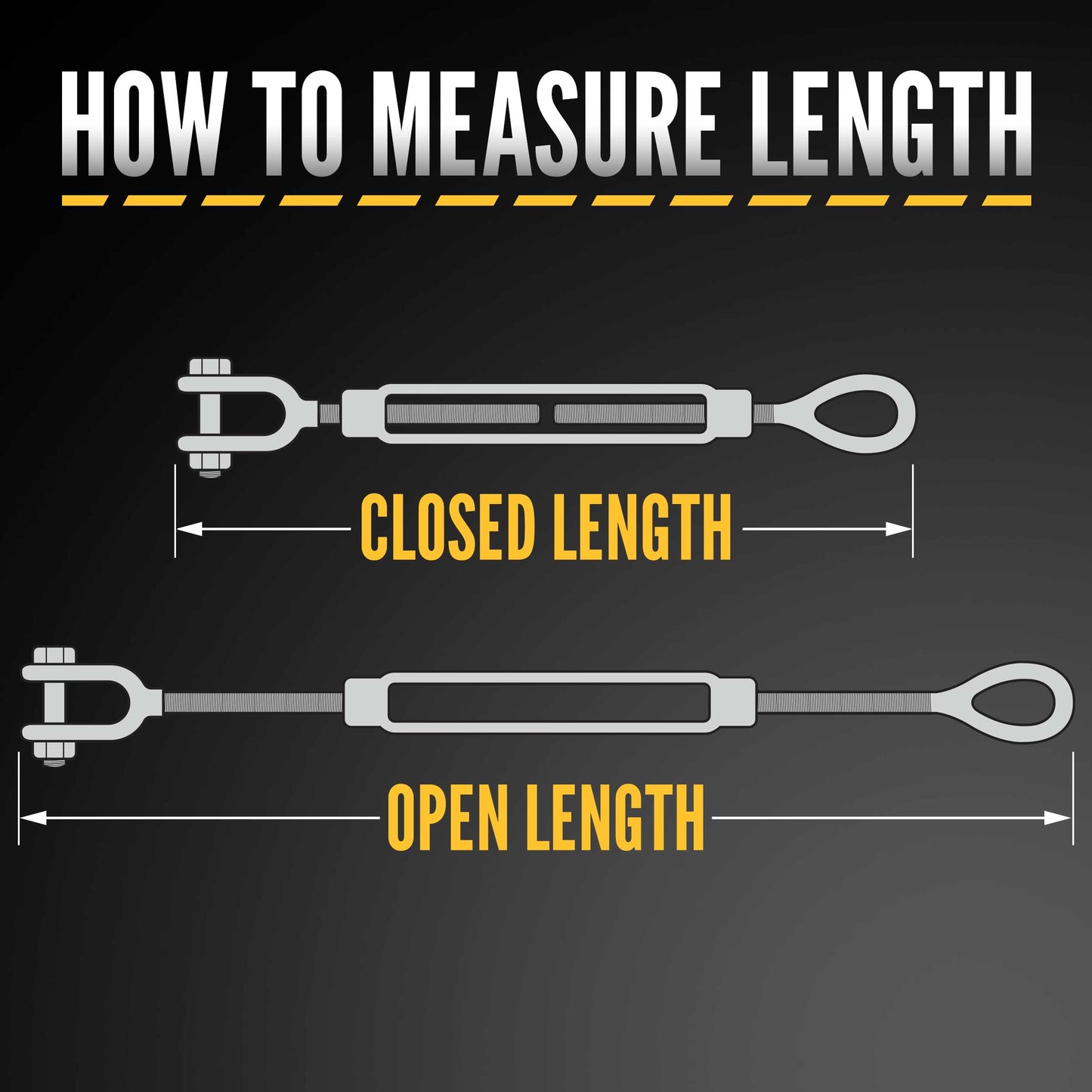 How to measure turnbuckle length