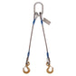 14' 1/4" domestic 2-leg wire rope slings with eye hooks