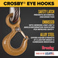 4' 1/4" wire rope slings with crosby eye hooks