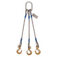 16' 1/2" domestic 3-leg wire rope slings with eye hooks