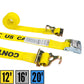 2" x 12' Yellow E-Track Cam Buckle Strap | F-Hooks & Spring E-Fittings