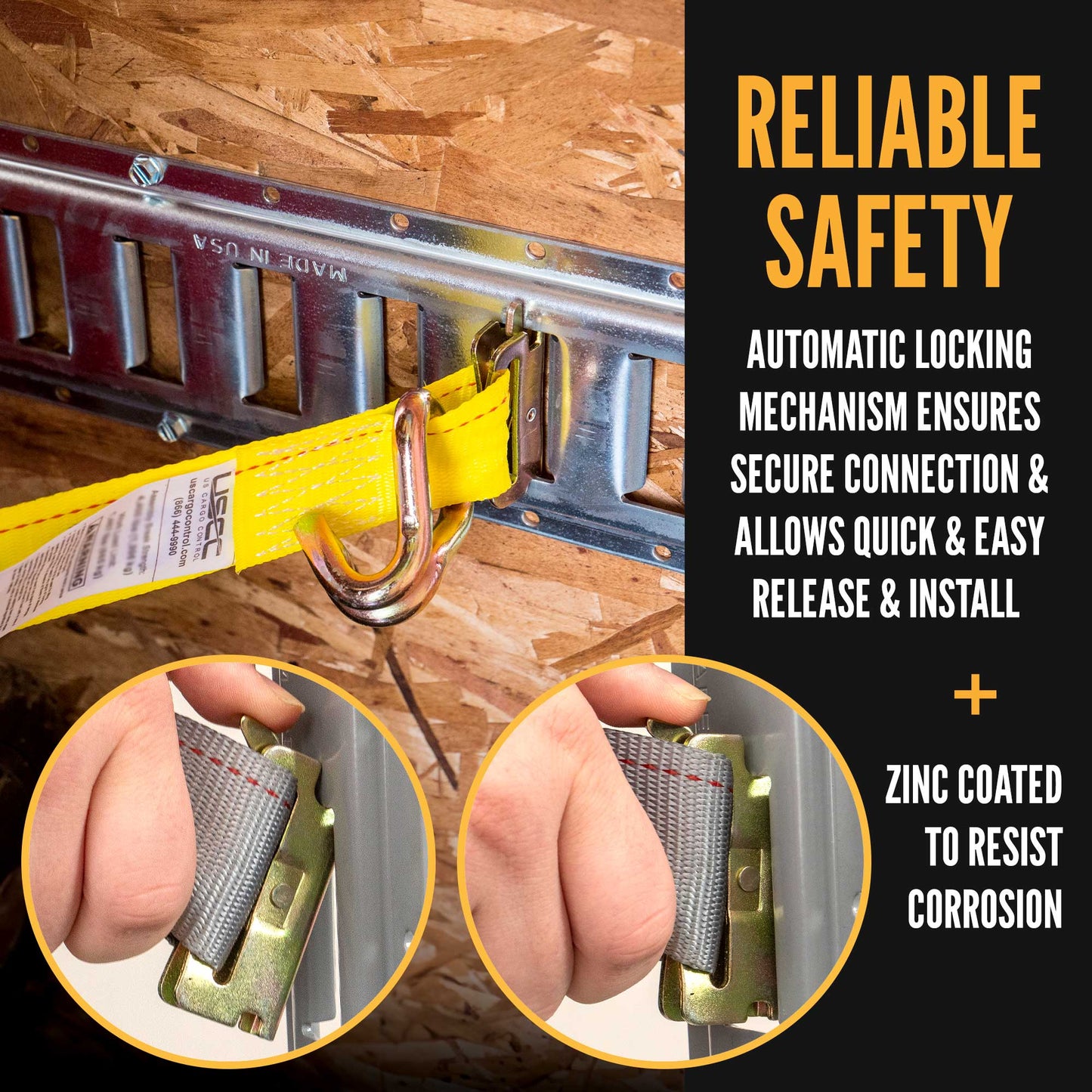  e track fittings ensure a secure connection